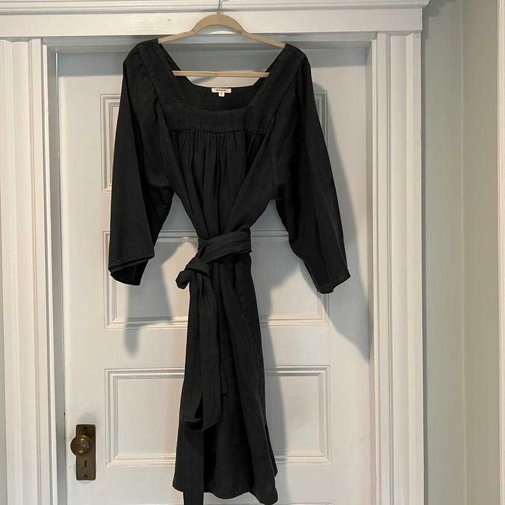 Graphite linen dress